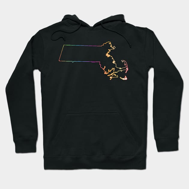 Massachusetts Rainbow Hoodie by Rosemogo